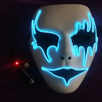 

Led Mask Halloween Party Masque Masquerade Masks Neon Maske Light Glow In The Dark Mascara Horror Maska Glowing Masker 3