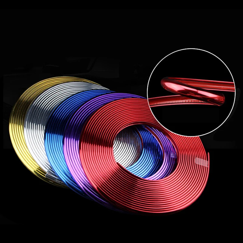 8M Wheel/Rim Decorative Strip Sticker Plating Car Wheel Hub Rim Mouldings Strips Protector Ring New | Автомобили и мотоциклы