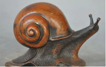 

Free shipping Art chinese Bronze fengshui Technics auspicious animal Snails statue Sculpture