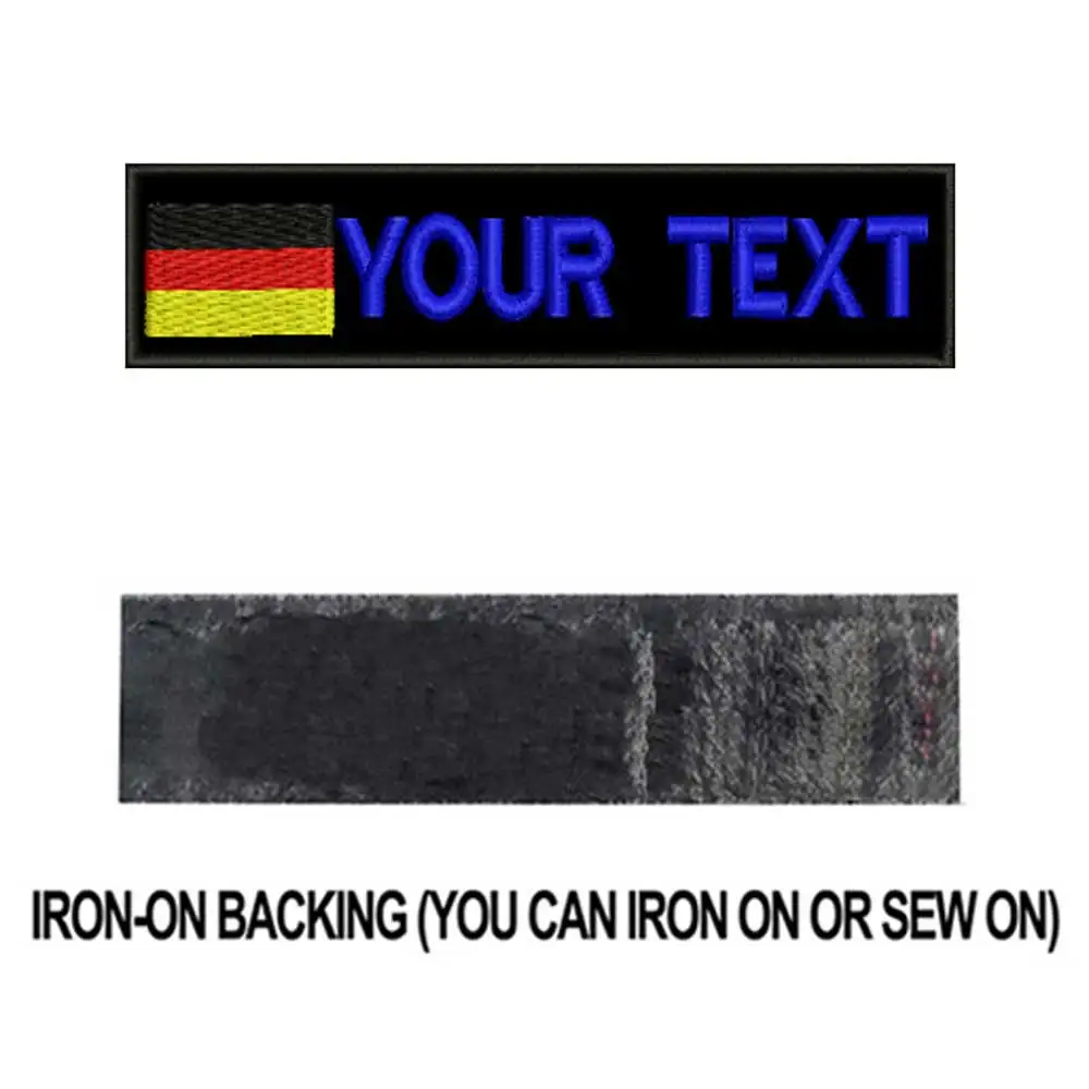 blue iron on Пользовательские флаг Германии армии военные имя патчи персонализированные железные на крючок подложки - Цвет: blue iron on
