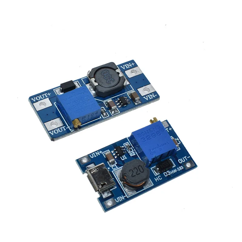 MT3608 DC регулируемый Повышающий Модуль 2А с MICRO USB 2в 24в до 5В 9В 12В 28В 2577|Детали и