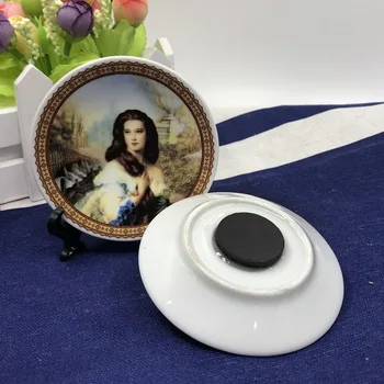 

Ceramic Fridge Magnet Craft Plate Fridge Magnet 7.5cm Beauty Ceramic Plate 100pcs