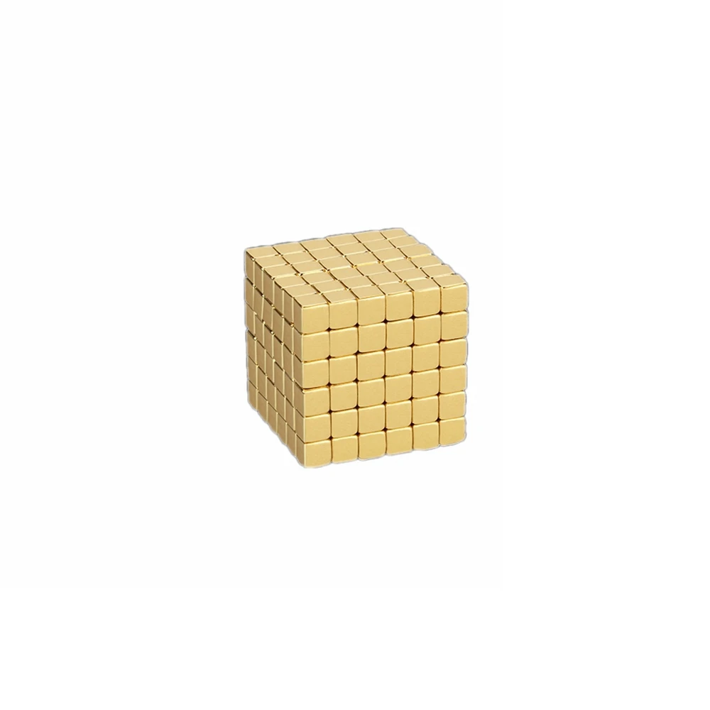 Магнитный куб нео куб волшебный куб Bucky Puzzle 3 мм 4 мм бусины шары кубики головоломка - Цвет: 4mm Golden Blocks