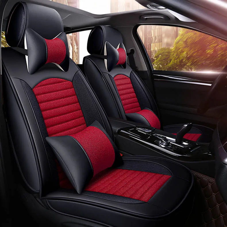 Универсальный чехол для автомобильных сидений кожа авто kia rio ceed sportage mazda cx7 skoda superb