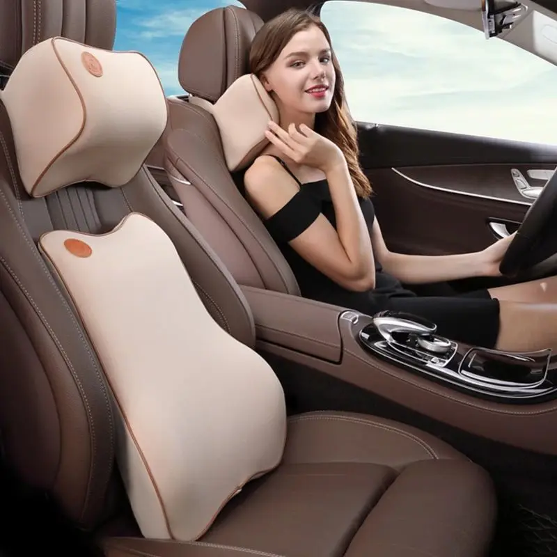 

Car Headrest Pillow Neck Memory Auto Neck Rest Headrest Lumbar Support Cotton Breathable Cushion Seat Pillow