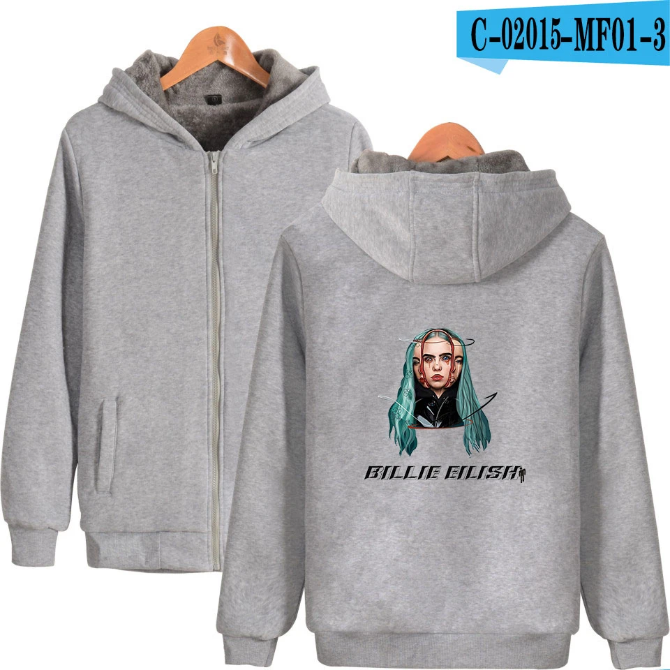 Billie eilish Новая повседневная толстовка с капюшоном на молнии harajuku популярная горячая Распродажа толстовки для мужчин и женщин уличная Толстовка - Цвет: C02015-3