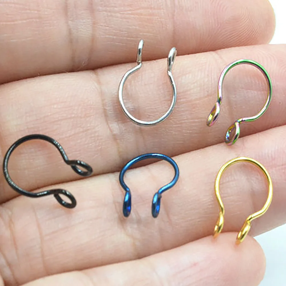 Unisex U Shaped Fake Nose Ring Hoop Septum Rings Stainless Steel Nose Piercing Fake Piercing Oreja Pircing Jewelry-1
