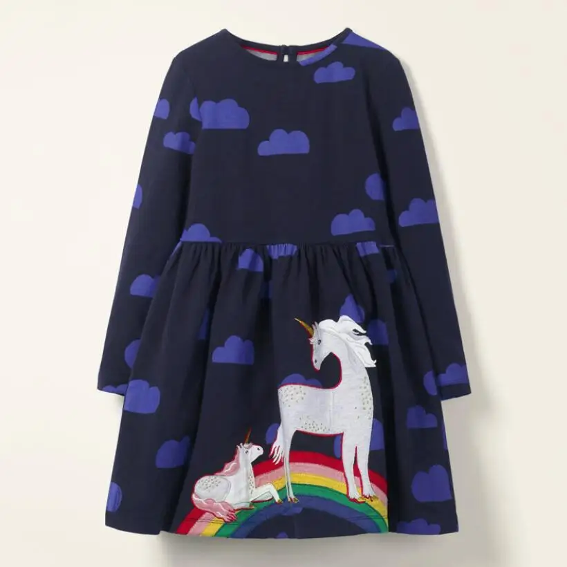 Little maven/Брендовое осеннее детское платье для девочек Одежда маленьких хлопковые