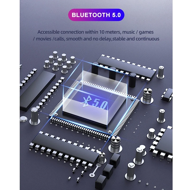 Bluetooth Earphones with Microphone 5 0 HIFI Mini Noise Cancelling TWS Earbuds Waterproof Wireless Headphones