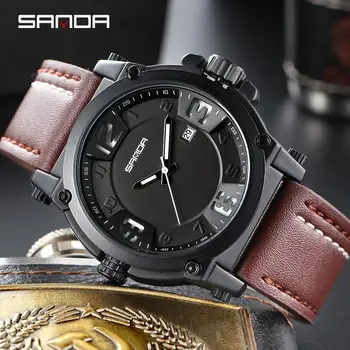 

Mens Watches Luxury Brand Men's Sports Watches for Men Quartz Clock Male Leather Strap Military Wrist Watch Relogio Masculino