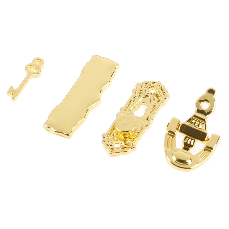 112 4PCS Metal Door Knocker Set Doll House Hardware Miniature