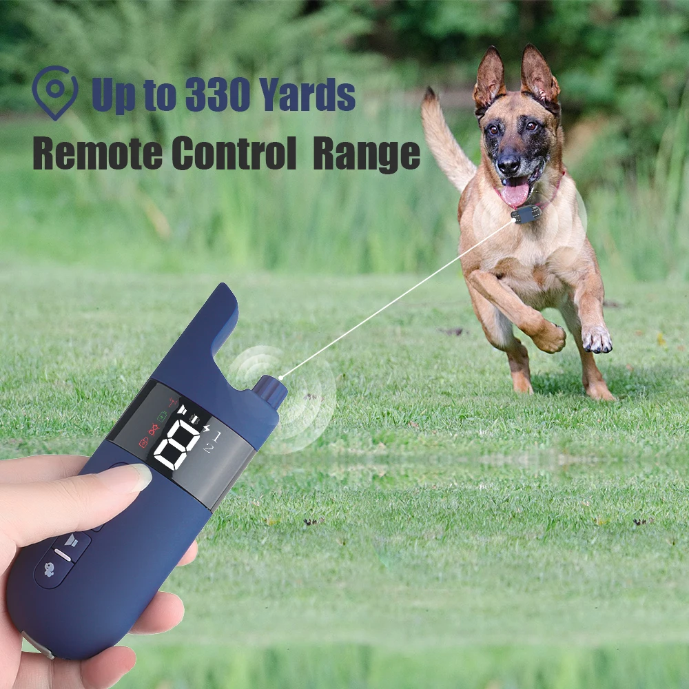 800m Electric Dog Training Collar Light IP7 Waterproof Pet Remote Control With Shock Vibration Sound Function pet dog training collar