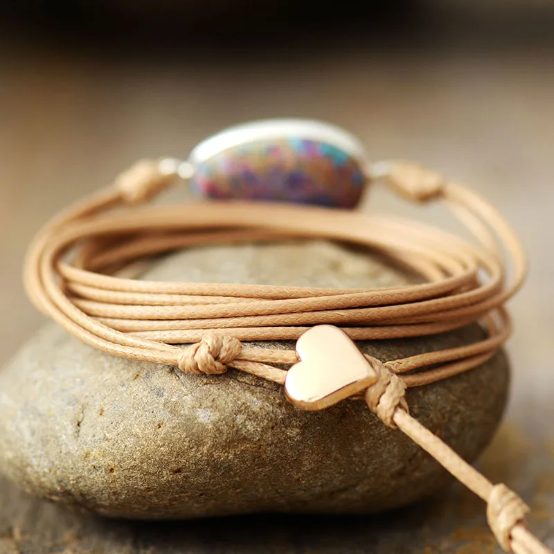 Romantic New Simple Wrap Bracelet Natural Stones Boho Long Friendship Bracelet Unique Handmade Ethnic Bracelets