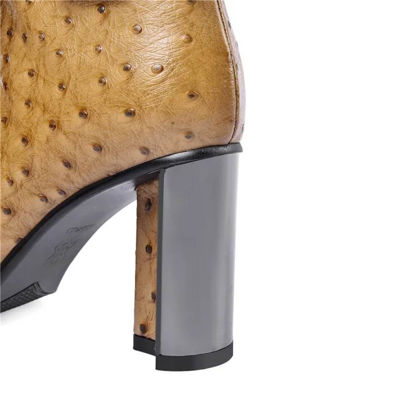 FEDONAS/Элегантные зимние женские ботильоны из натуральной кожи на молнии; вечерние туфли для танцев; женские теплые ботинки «Челси» на высоком каблуке с пряжкой