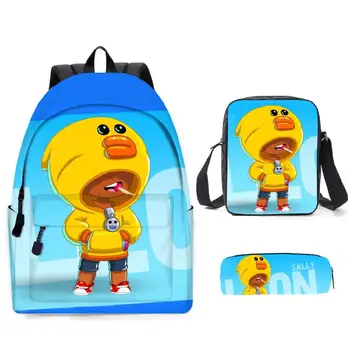 

Stars Leon Game Print Teenager Boys Girls Backpack 3PCS/SET School Bags Kids Backpacks for Boys Children Mochila Escolar