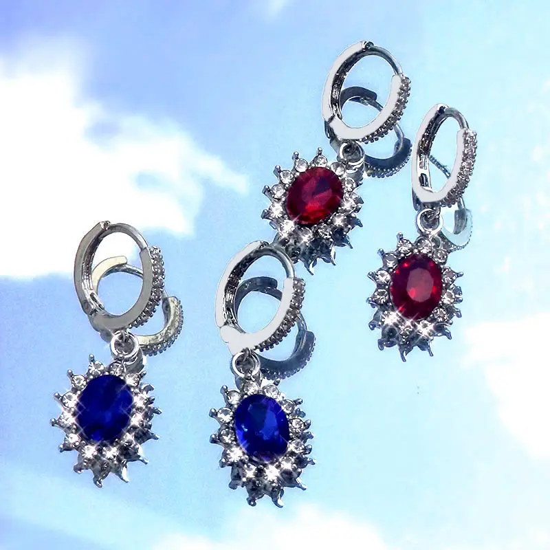 Byliajewel 4 шт./компл. Кристалл Вишневое сердце овальные Висячие серьги для женщин