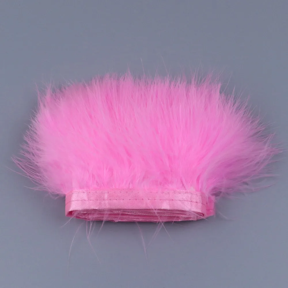 HB0401005 8-10cm deep pink marabou feather fringe 1