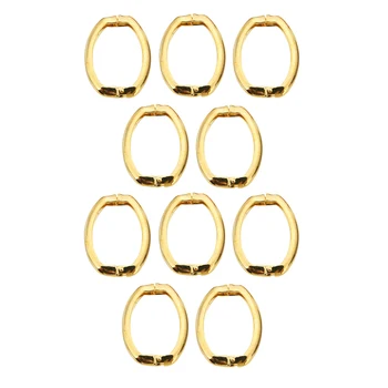 Günstig 10Pcs Snap Clip Oval Ring Trigger Frühling Schlüsselring Schnalle Für Tasche Geldbörse Goldene