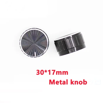 

2pcs/lot potentiometer knob 30x17mm Knurled Shaft 6mm Alloy Knob black rotary encoder switch cap for volume control