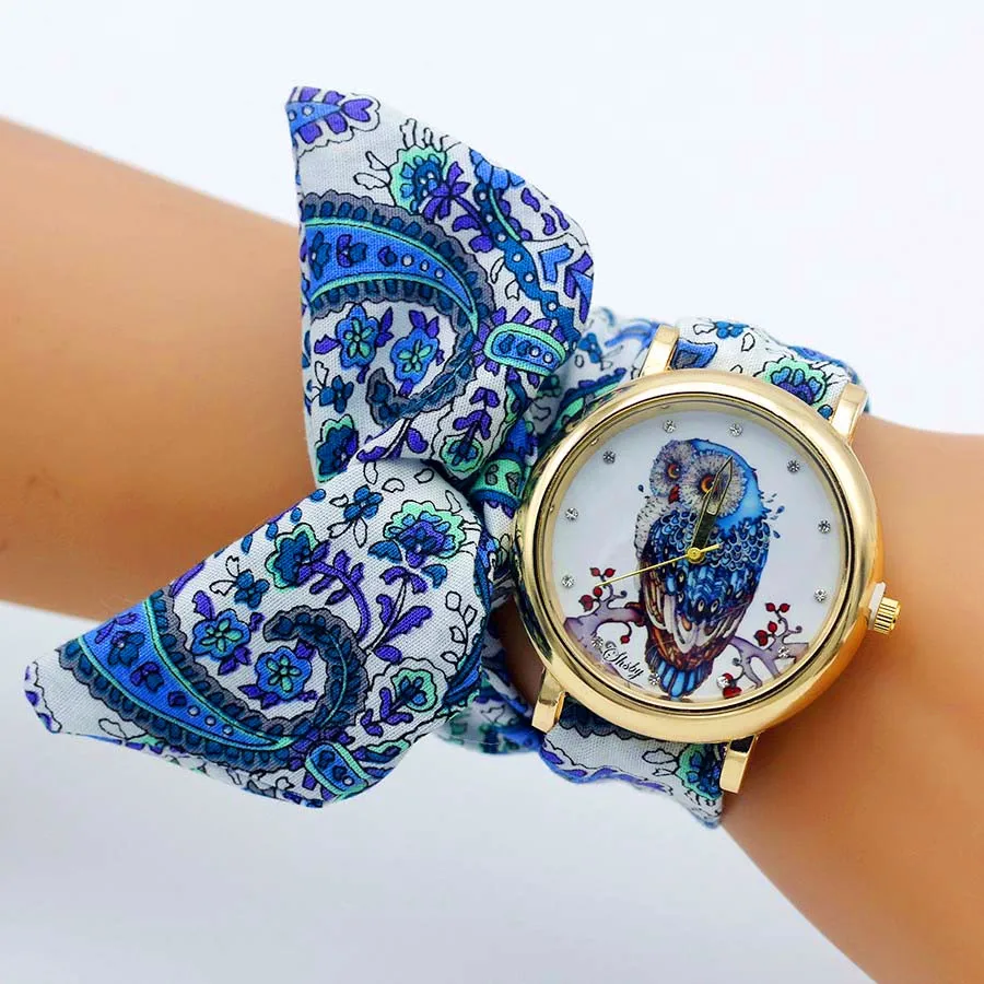 Ladies Butterfly Cloth Wristwatch women watches Women Dress Watch Fabric Watch Sweet Girls Bracelet