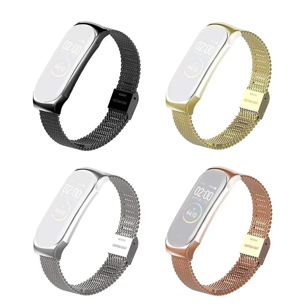 

Milanese Loop Replacement Strap for mi band 4 Stainless Steel Watchband Smart Watch Accessories for Xiaomi miband 3/4