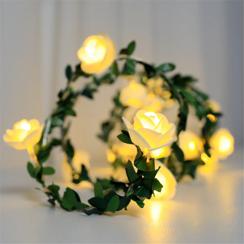 

Rose Rattan String Lights Fairy Wedding Decoration Rose LED String DIY Garland Wedding Decoration Lights String10/20/ 40LEDS