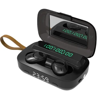 

TWS Bluetooth 5.1 Earphone Touch Wireless Headphone Stereo Sports Headphones Mini Earbuds With 2000mAh Flashlight Clock Mirror