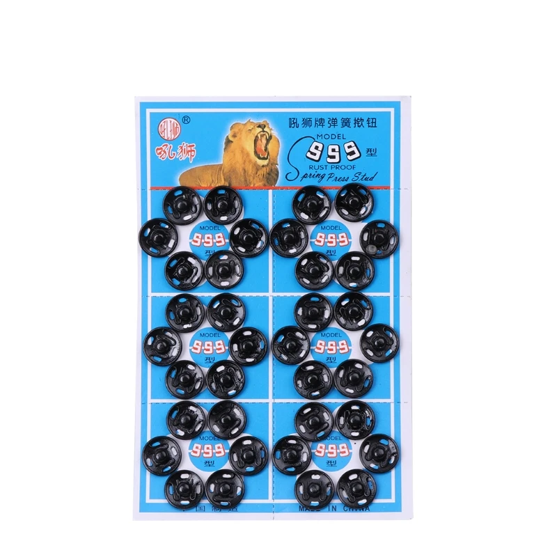 

36 Pieces Silver Black Snap Fastener Snaps Button Press Stud For Sewing Clothing D2TD