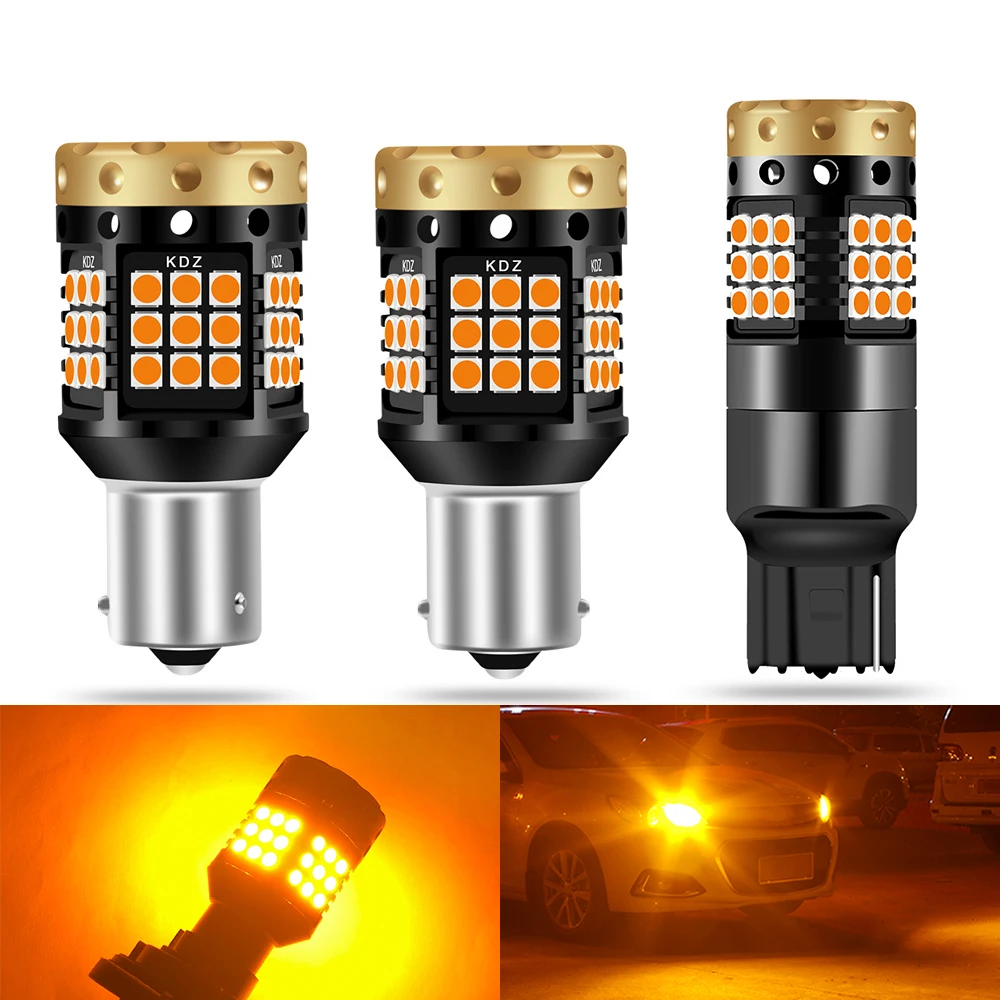 2x T20 W21W WY21W 7440 7440NA P21W PY21W светодиодный поворотник светильник лампочки Canbus ОШИБОК