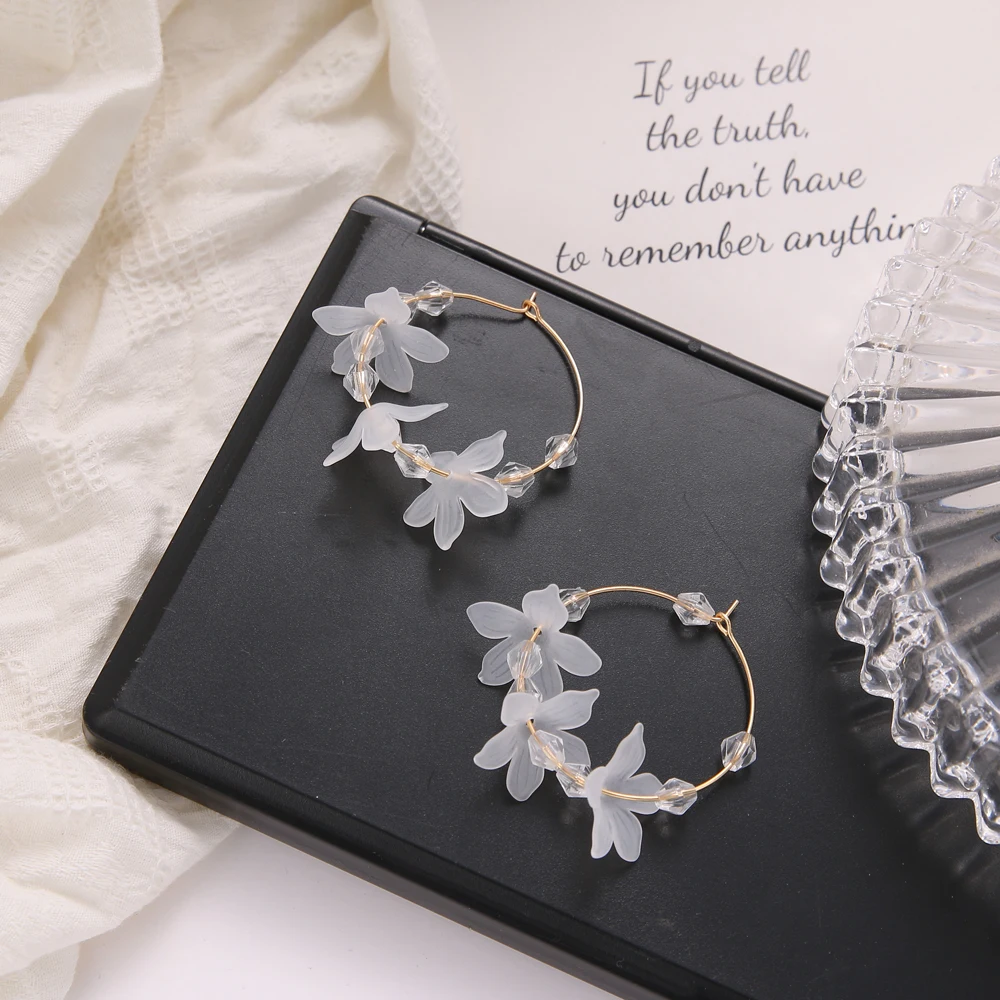 Flower Earrings FNIO Flower Bohemia Boho Earrings Women Fashion Long Hanging Earrings Crystal Female Wedding Earings Party Jewelry