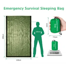 Аварийный спальный мешок-Водонепроницаемый легкий тепловой мешок-Спасательное одеяло сумки портативный нейлоновый мешок кемпинг, туризм