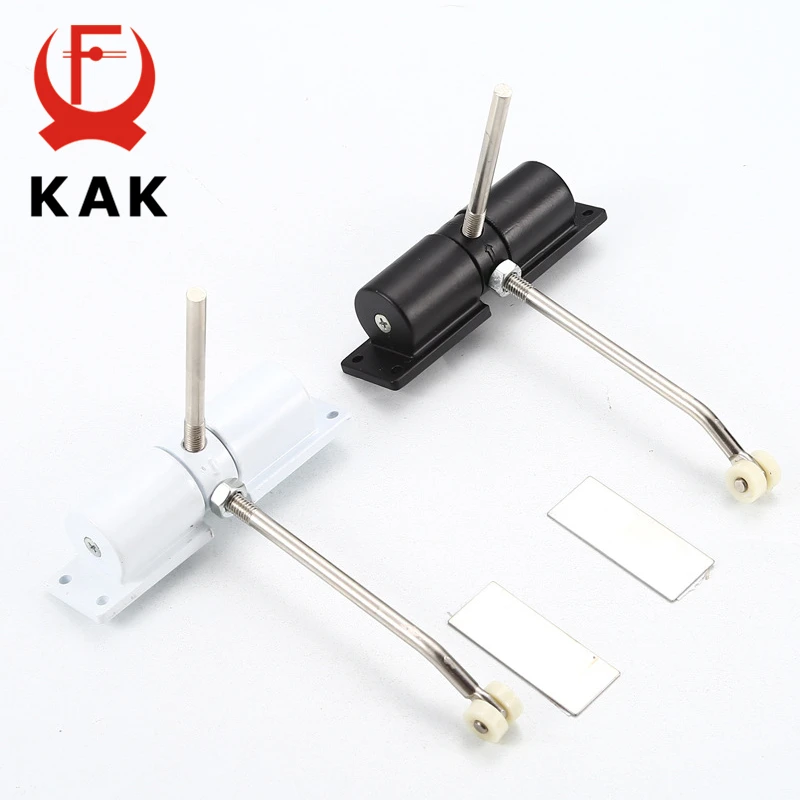 KAK Aluminum Alloy Automatic Door Closer Soft Closing Adjustable Speed Door Close Device 35KG Black Furniture Hardware