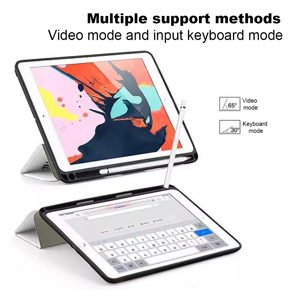 Защитный чехол для ipadpro10.5 с карманом для ручки с мультипликационным принтом 10,5 дюйма, мягкий силиконовый чехол, слот для карандаша a1852/a1709/a1701