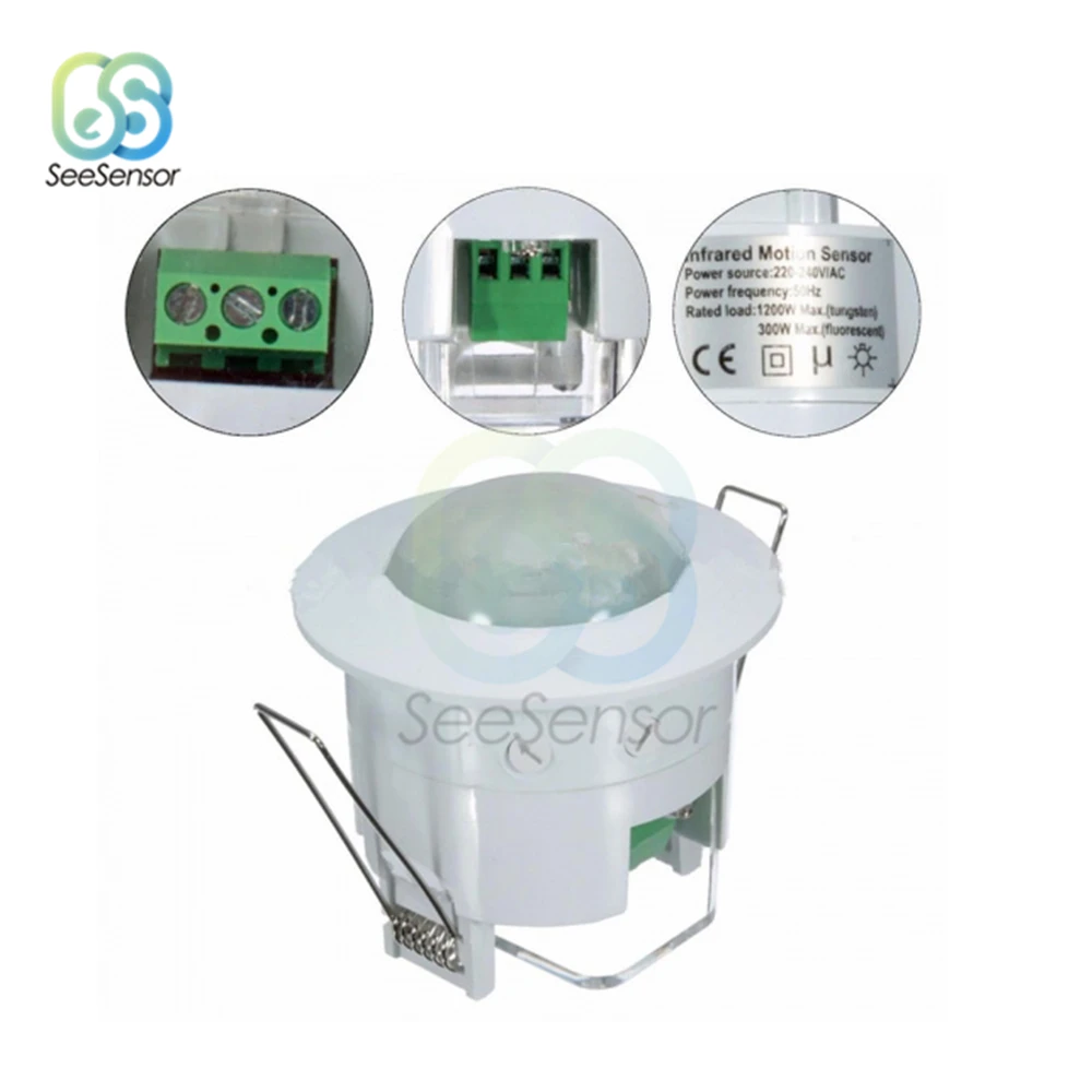 Graus Teto Pir Interruptor do Sensor de Movimento ir Infravermelho Sensor de Indução Detector Interruptor para Lâmpada de Luz Led ac 110v 220v 240v 360