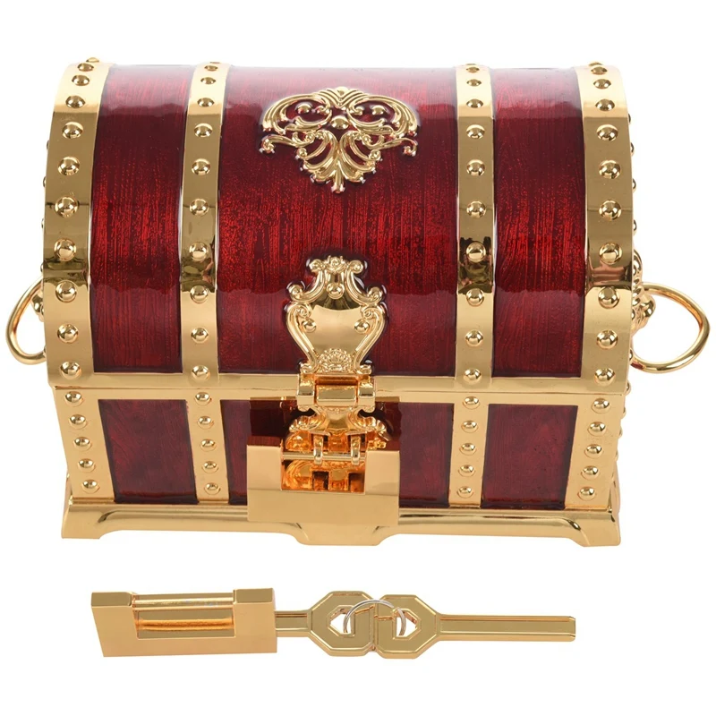 

Vintage Box Treasure Chest Jewelry Box Organizer Art Craft Decor Trinket Storage Bins