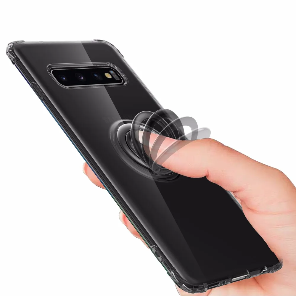 Чехол для samsung galaxy S10 S10 lite plus S10E с прозрачным кольцом и защитой от падения, 100 шт./лот