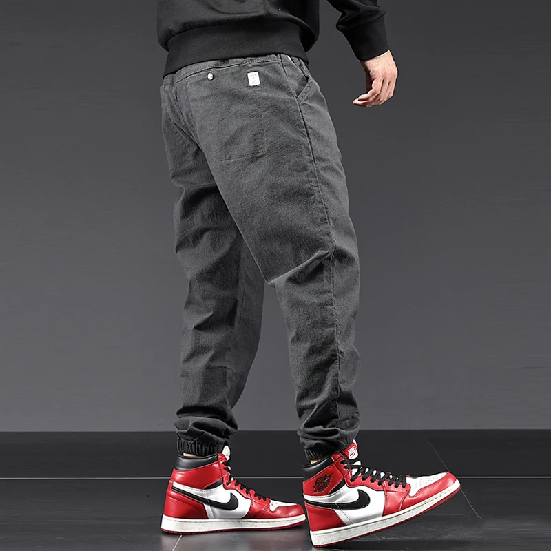 

Fashion Streetwear Men Jeans Loose Fit Casual Leisure Harem Trousers Cargo Pants Men Japanese Designer Hip Hop Joggers Pants