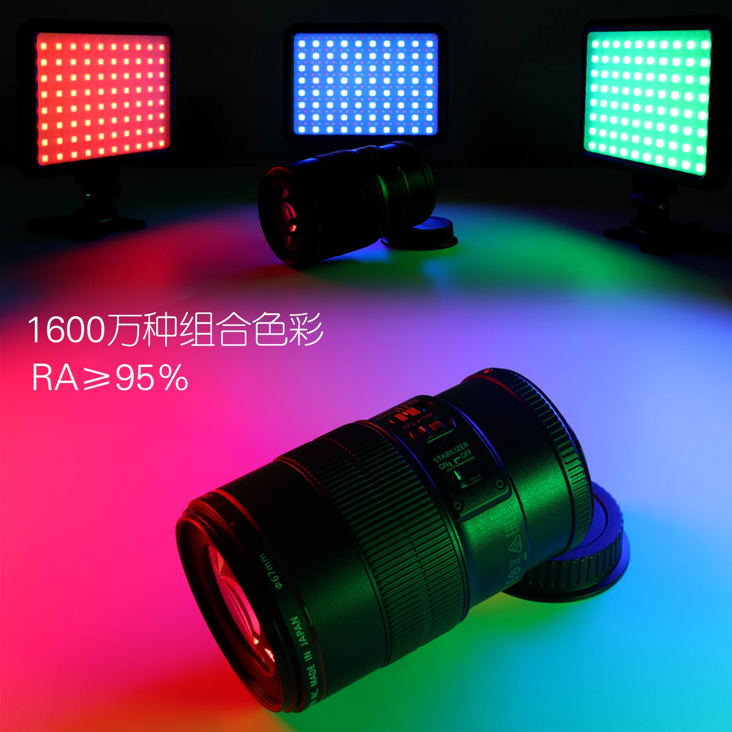 RGB LED Mini Camera Video Light Dimmable 2500K-8500K Pocket On Camera Light for DLSR Camera Camcorder with 0-360 Full Color 8 Functional Modes and 3000mAh Battery 