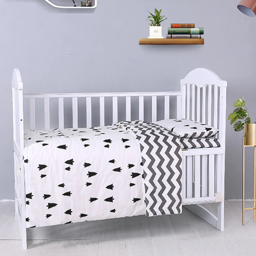 3 Pcs Set Children Bedding Black White Stripe Pattern Cot Set Baby Bed Bumper Infant Cotton Soft Sheet Pillowcase Crib Bumper Bumpers Aliexpress