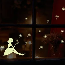 Лидер продаж дует на Одуванчик Детский жакет из денима для девочки; светящиеся наклейки креативные Детские с рисунками флуоресцентный съемные настенные наклейки Y0031