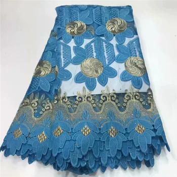 

2019 Latest French mesh lace High Quality African Lace Fabric Nigeria Embroidered Laces Tulle Laces Fabrics For Wedding df66-747