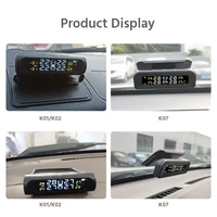 E-ACE Solar Power TPMS Car Tire Pressure Alarm Monitor System Auto Security Alarm Systems Tyre Pressure Temperature Warning 5