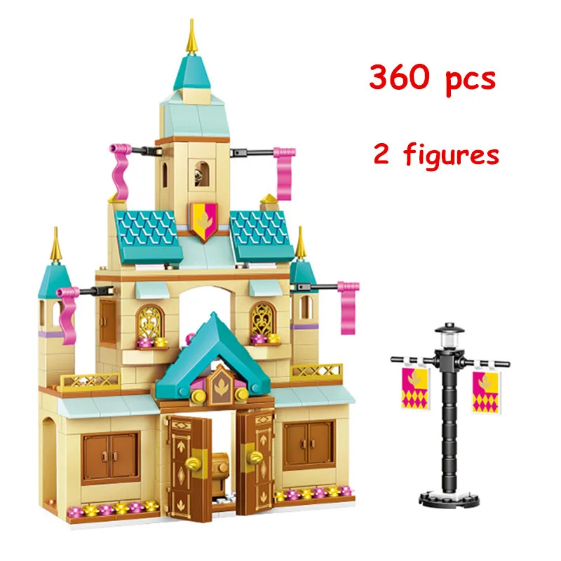 new Friends Princess Castle House Kits For Girls Movies Royal Ice Playground Horse Carriage DIY Building Block Toy Child Gift