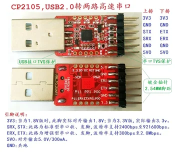 

CP2105 CP2102 USB to Two Serial Ports Ttl Level 3.3V / 1.8V Brush Line