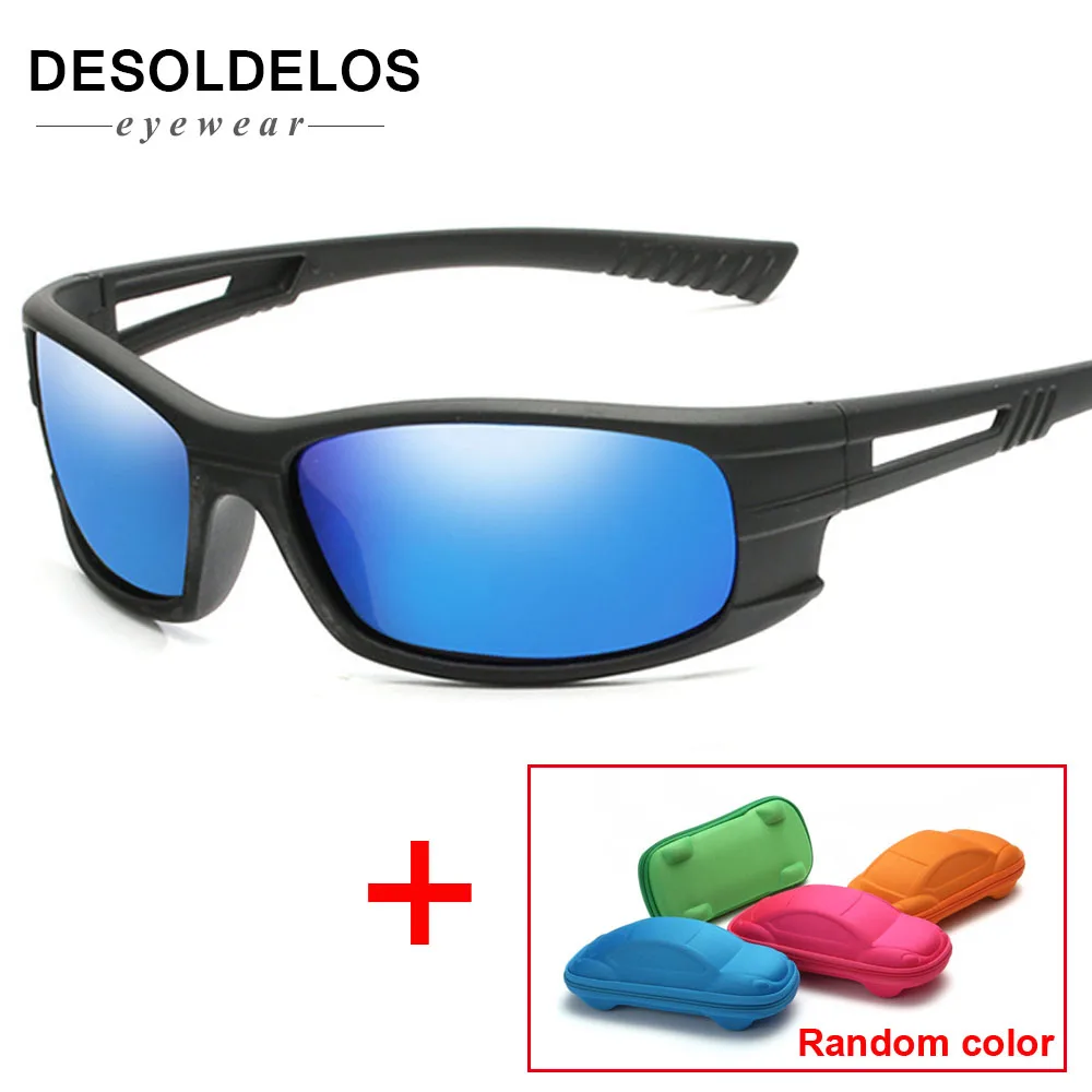 R03 blue lens Мужские HD поляризованные солнцезащитные очки UV400 черные пластиковые солнцезащитные очки женские Овальные спортивные очки для вождения Gafas De Sol 063 с коробкой - Цвет линз: R03 blue lens