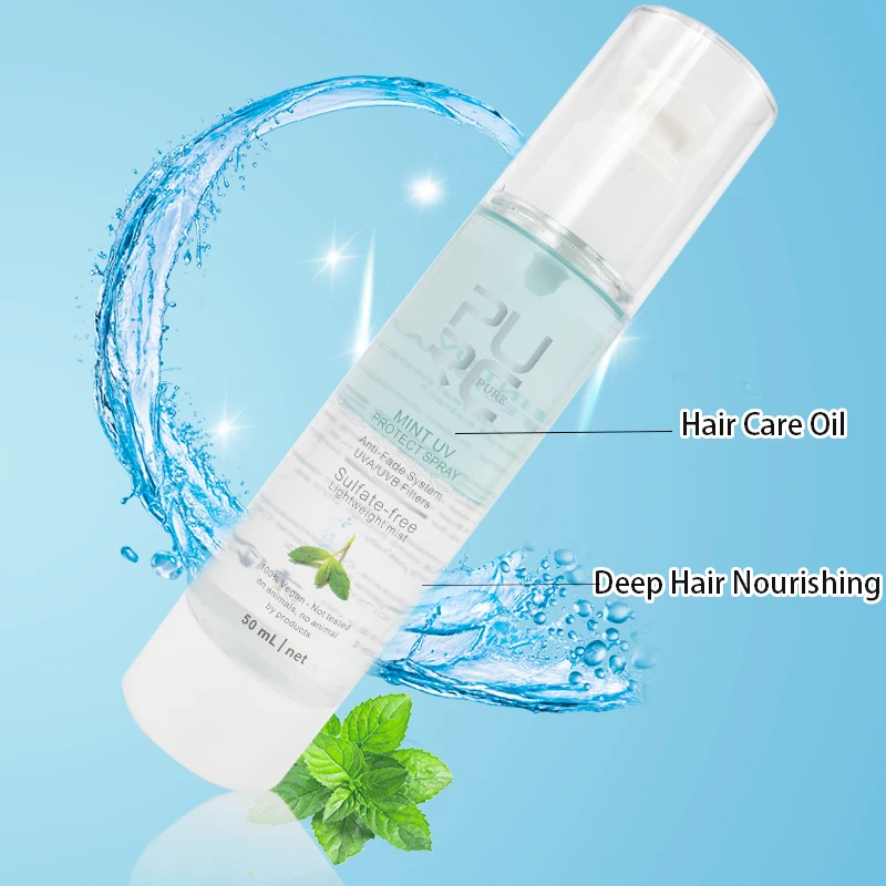 Spray contra uv Frizzy e Reabastecer a Umidade Cuidados com o Cabelo Purc Mint Proteger Danos & Estilo uv