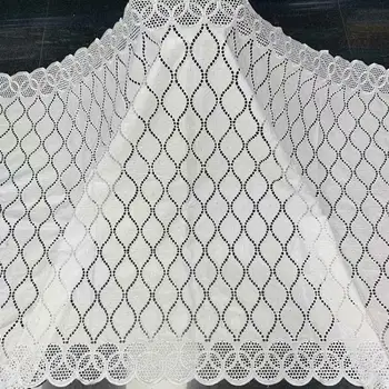 

NEW African Guipure Lace Fabric WHITE High Quality Nigerian Swiss Voile In Switzerland Net Tulle Lace Fabrics For Wedding F37712