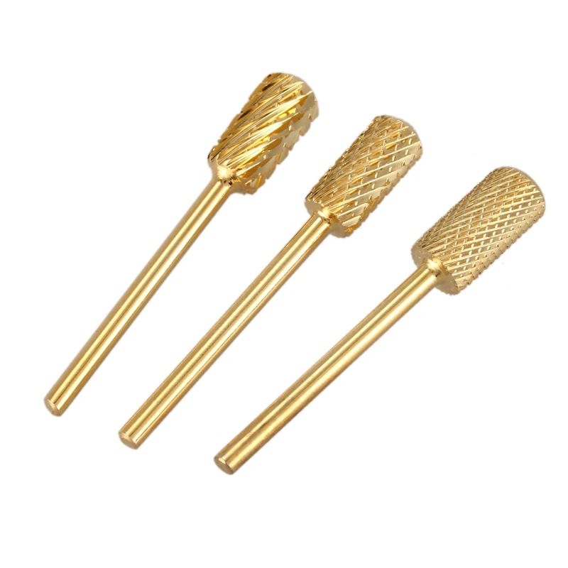 Электрическая пилочка для ногтей Dirll Bits Gold Art грубая средняя тонкая 3 шт размер маникюр