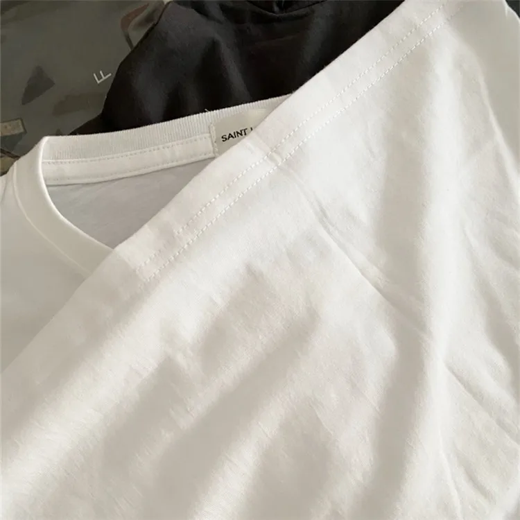 Women Summer T-shirt 100% Cotton High Quality Casual Loose Plus Size O-Neck Top Brand Female SL Letter Print Solid Lovers Tees
