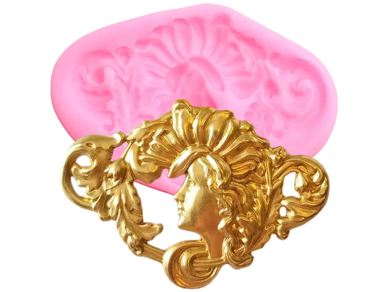 Scroll Leaves Relief Border Silicone Molds Goddess Candy Chocolate Gumpaste Mold DIY Cupcake Topper Fondant Cake Decorating Tool